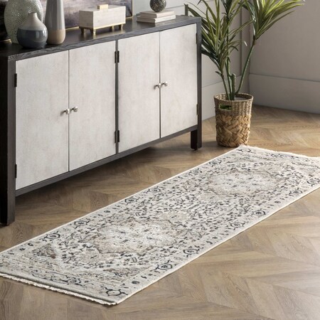 Nuloom Oliveira Floral Medallion Fringe Area Rug 2ft 8in x 8ft BDSN05B-2808